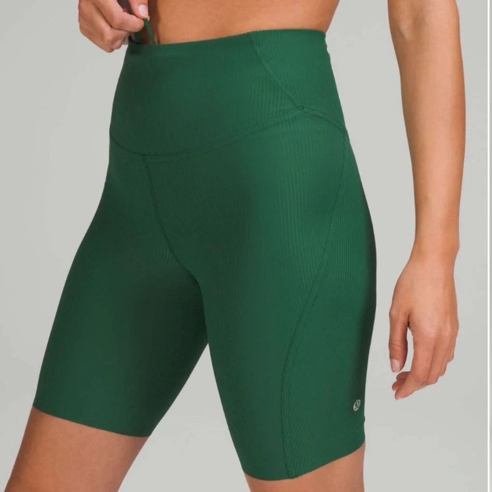 lululemon athletica Base Pace High-Rise Ribbed Nulux Bike Shorts Everglade Green